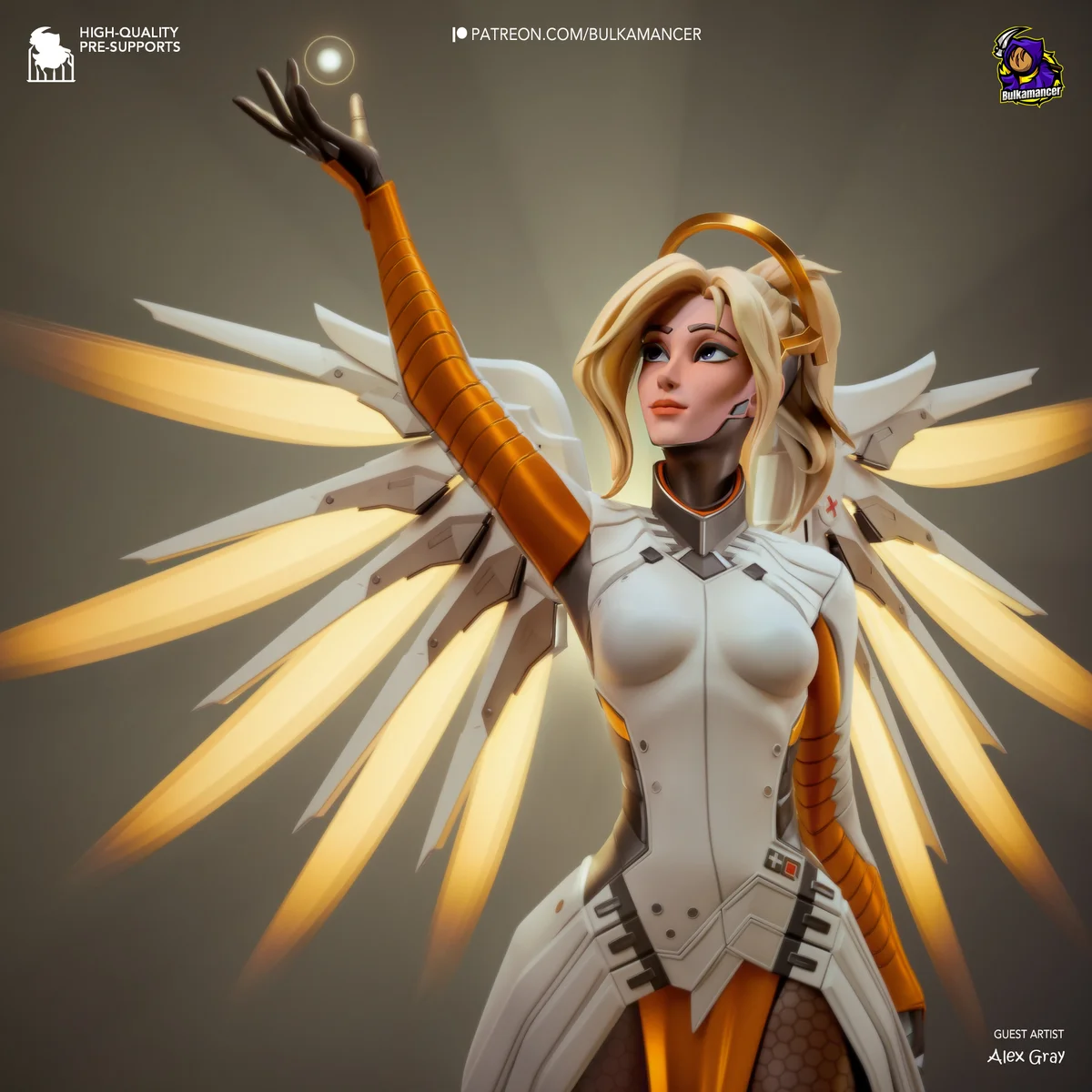 Mercy | Fan Art | 3D Printed Resin Model Garage Kit | *Un-Painted* | Bulkamancer