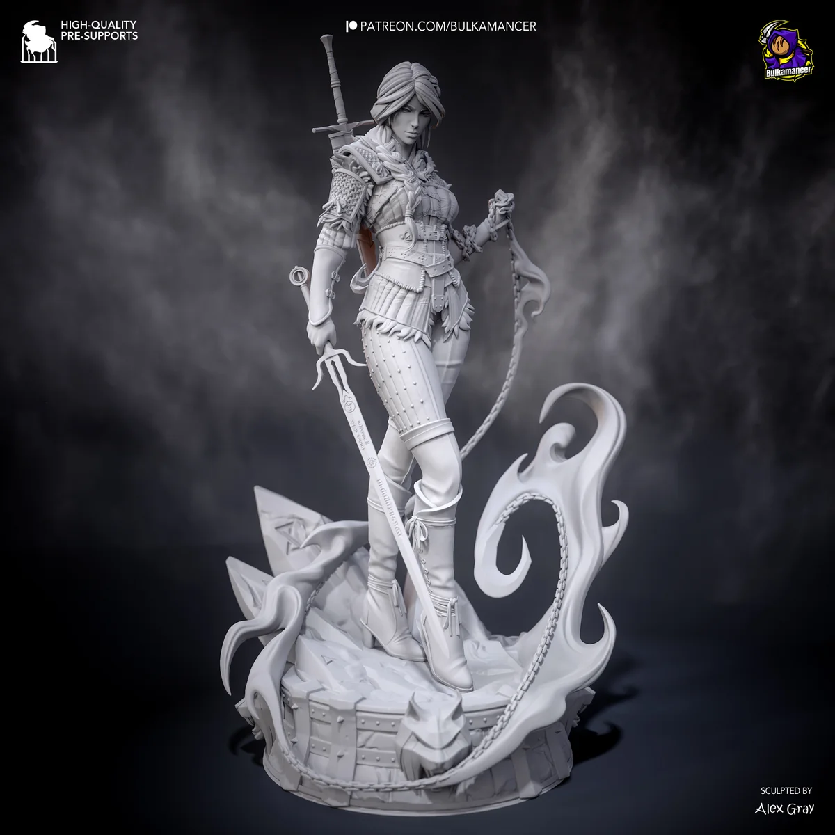 Ciri (Stylized) | Fan Art | 3D Printed Resin Model Garage Kit | *Un-Painted* | Bulkamancer 7