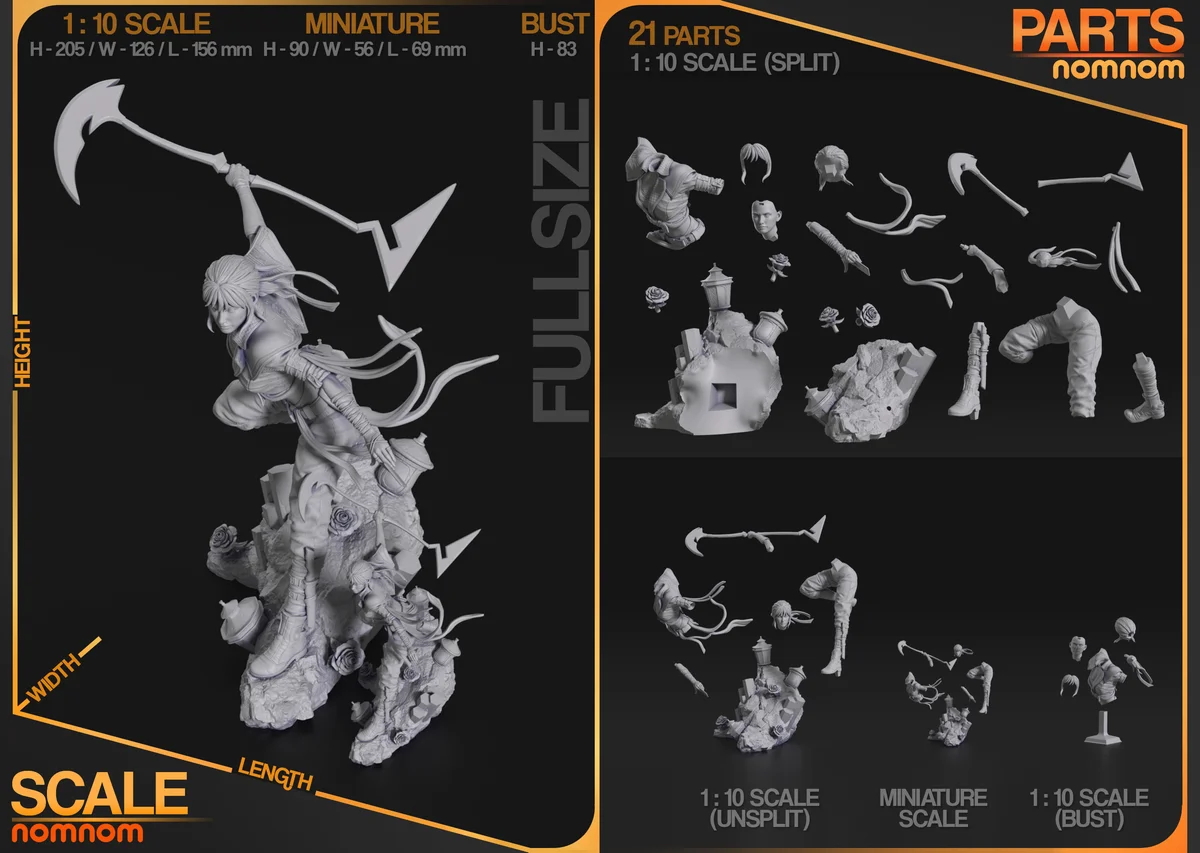 Sciel | Fan Art | 3D Printed Resin Model Garage Kit | *Un-Painted* | Nomnom 7