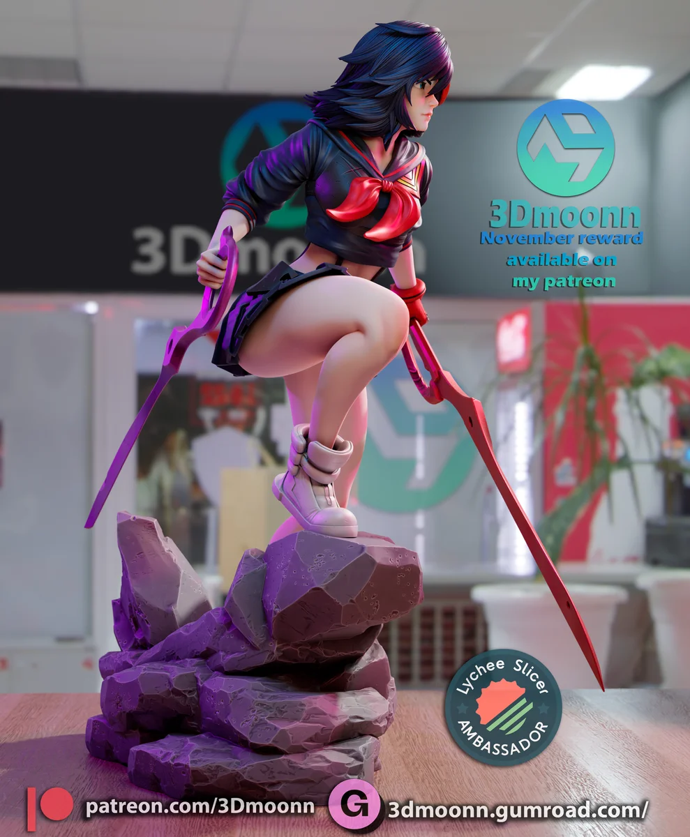 Ryuko Matoi | Fan Art | 3D Printed Resin Model Garage Kit | *Un-Painted* | 3DMoonn 6