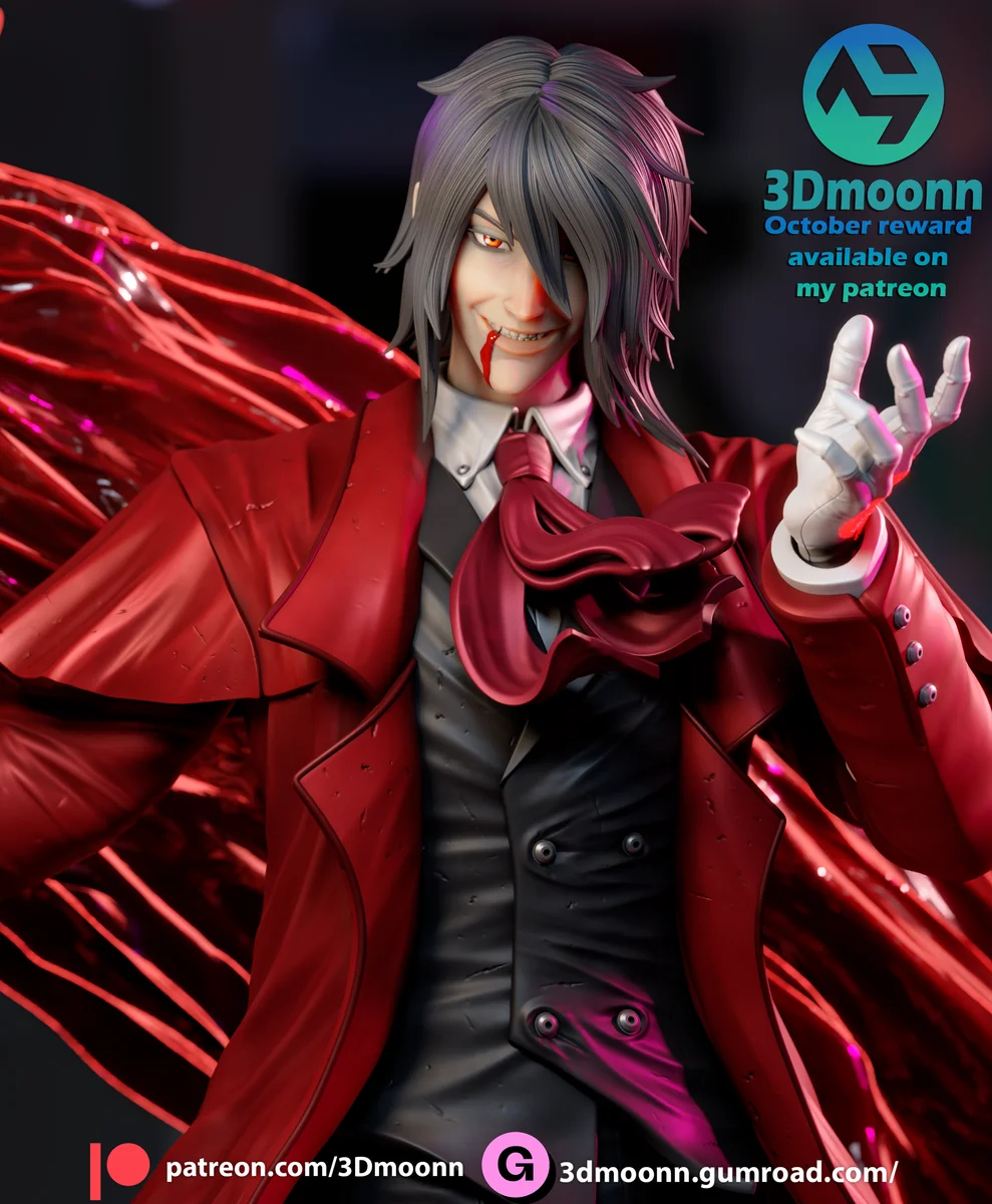 Alucard | Fan Art | 3D Printed Resin Model Garage Kit | *Un-Painted* | 3DMoonn 3