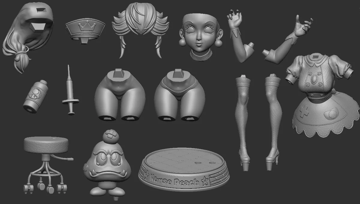 Peachy Nurse | Fan Art | 3D Printed Resin Model Garage Kit | *Un-Painted* | Officer Rhu 7