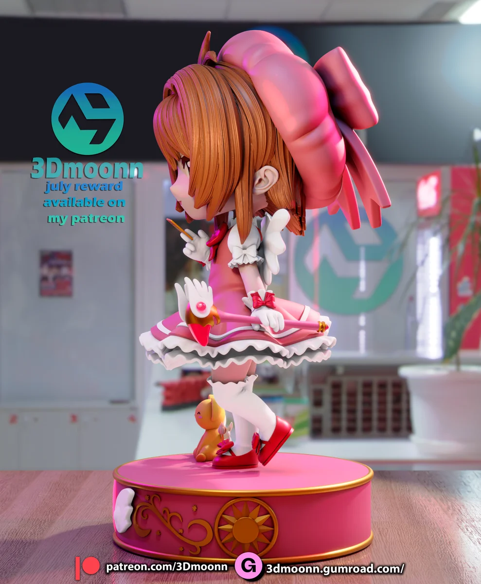 Sakura | Fan Art | 3D Printed Resin Model Garage Kit | *Un-Painted* | 3DMoonn 4
