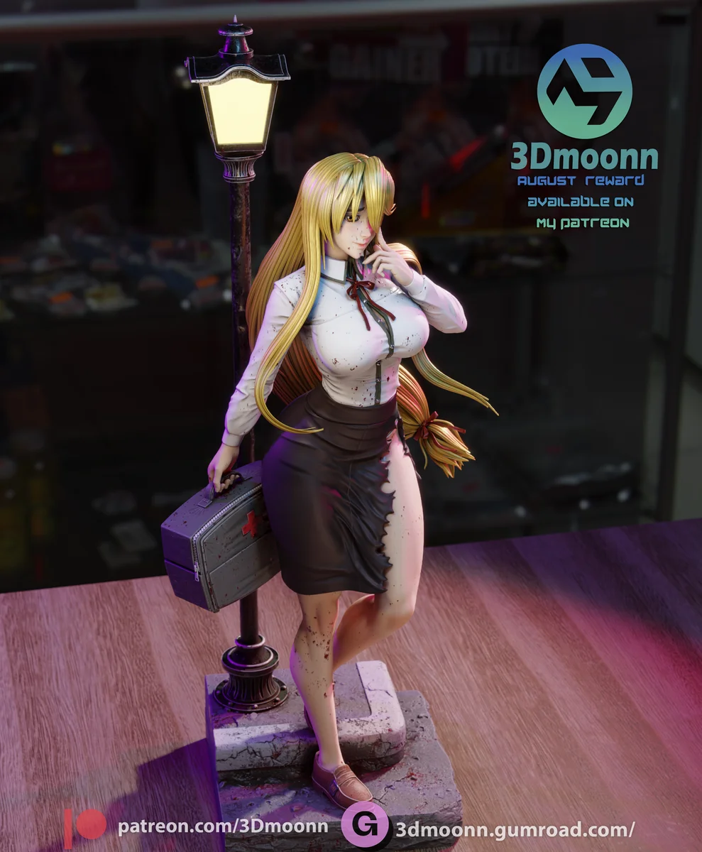 Shizuka Marikawa | Fan Art | 3D Printed Resin Model Garage Kit | *Un-Painted* | 3DMoonn 6