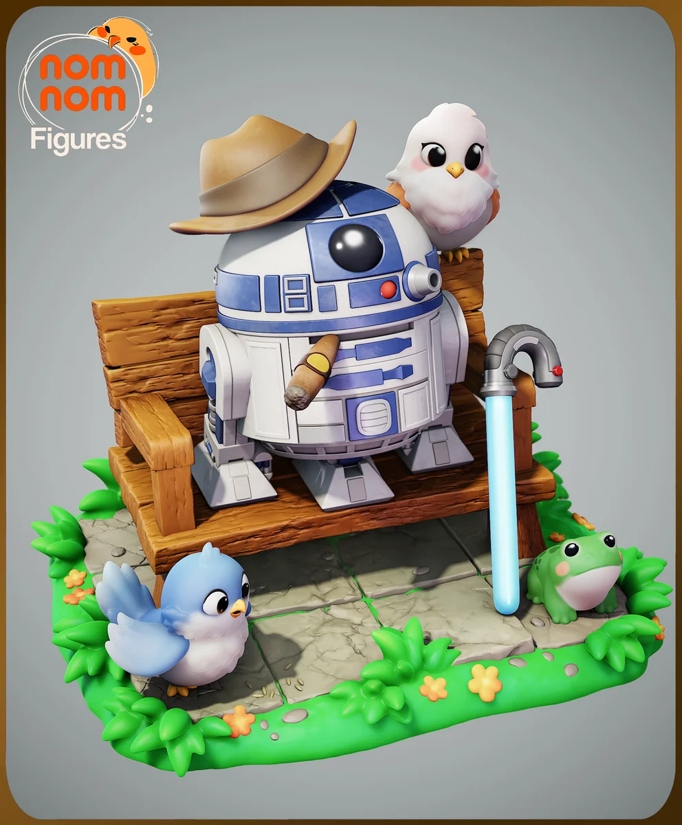 Chibi R2D2 | Fan Art | 3D Printed Resin Model Garage Kit | *Un-Painted* | Nomnom 3