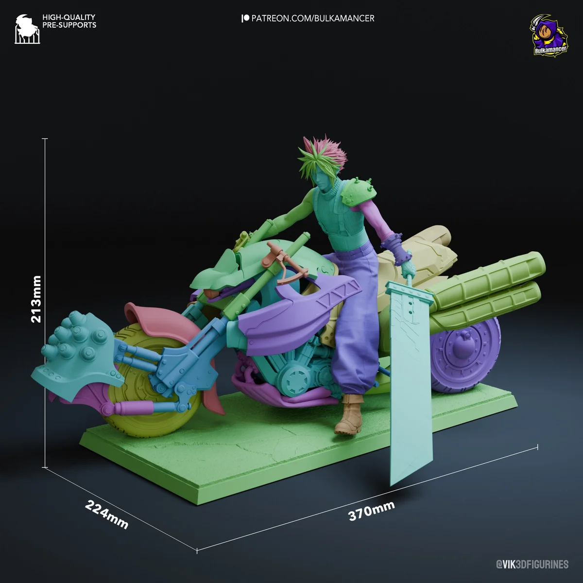 Cloud | Fan Art | 3D Printed Resin Model Garage Kit | *Un-Painted* | Bulkamancer 9