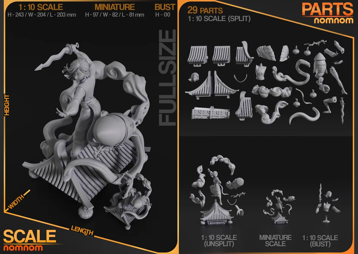 Mulan | Fan Art | 3D Printed Resin Model Garage Kit | *Un-Painted* | Nomnom 3