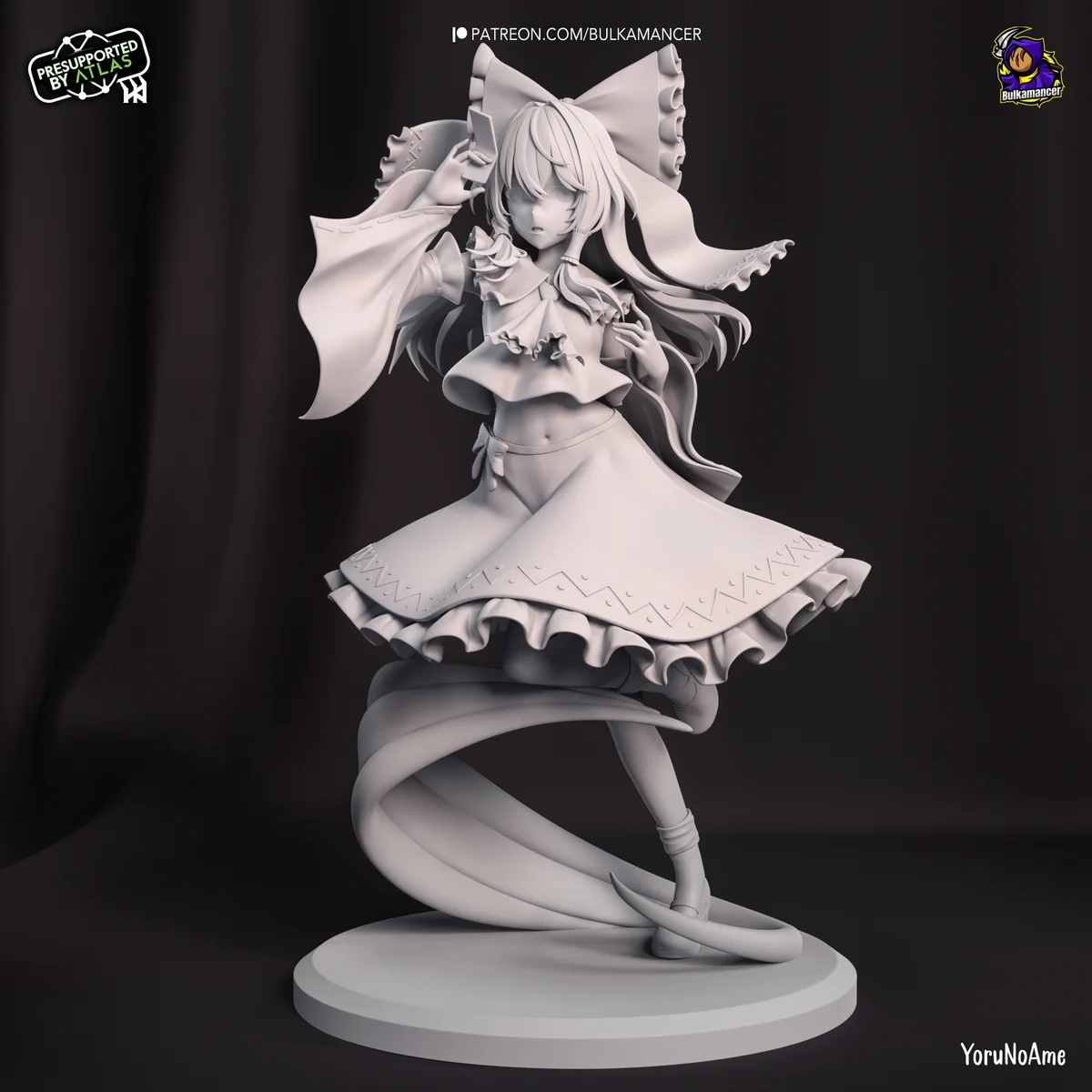Reimu Hakurei | Fan Art | 3D Printed Resin Model Garage Kit | *Un-Painted* | Bulkamancer 9