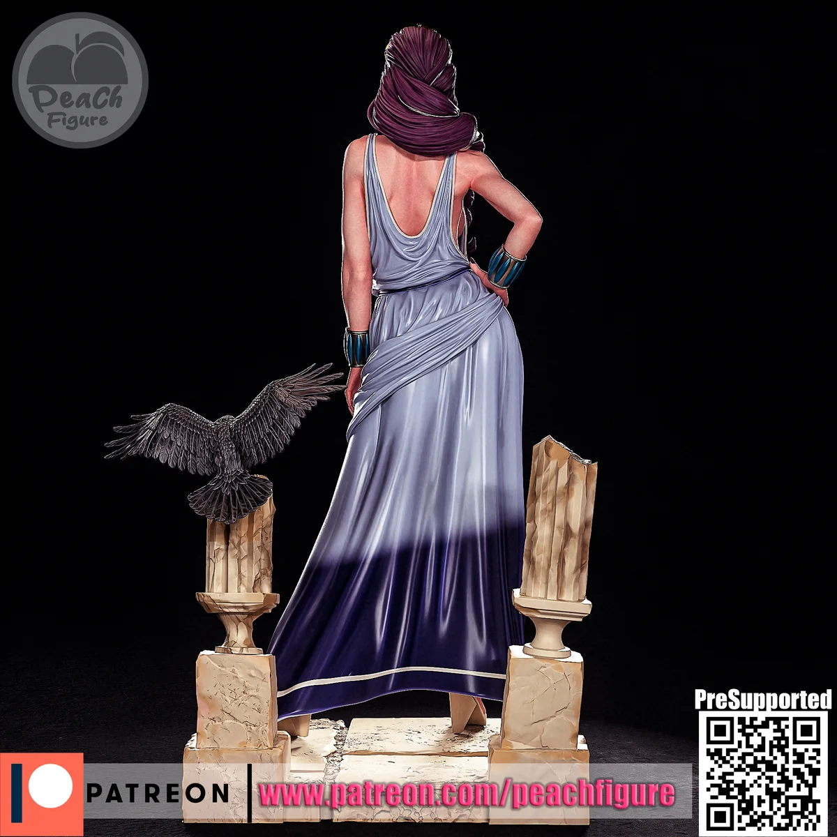 Hera Blood of Zeus | Fan Art | 3D Printed Resin Model Garage Kit | *Un-Painted* | Peach Figure 3