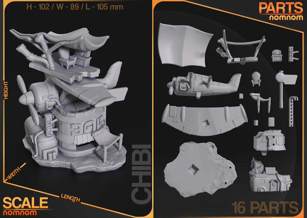 Chibi Flightbar | Fan Art | 3D Printed Resin Model Garage Kit | *Un-Painted* | Nomnom 3