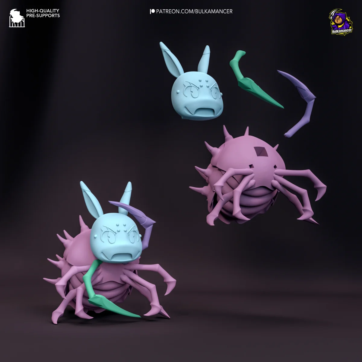 Chibi Spiders | Fan Art | 3D Printed Resin Model Garage Kit | *Un-Painted* | Bulkamancer 6