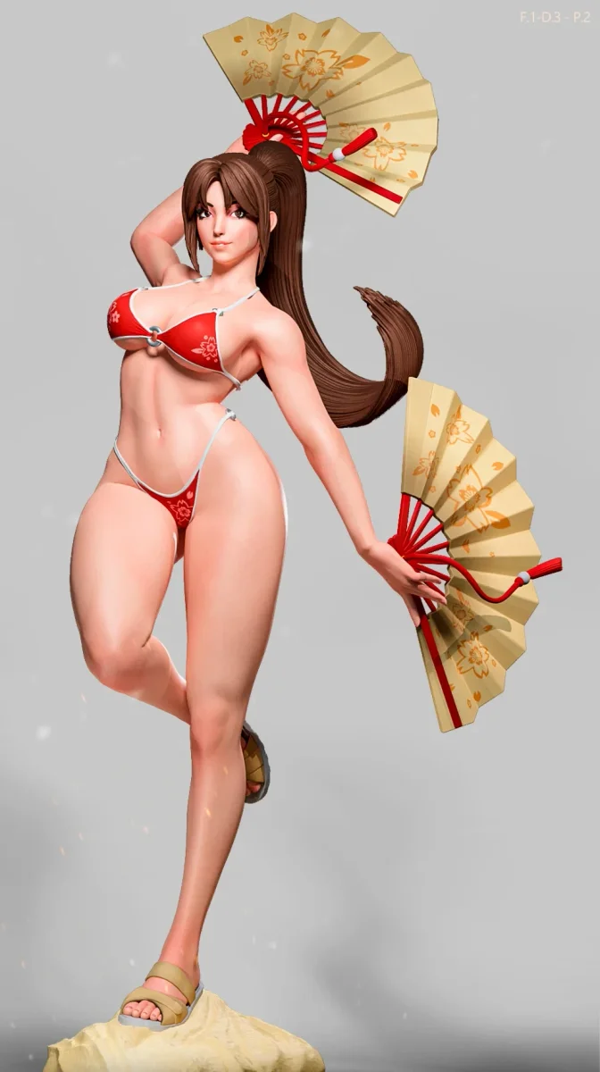 Mai Shiranui (Dress 3 Pose 2) | Fan Art | 3D Printed Resin Model Garage Kit | *Un-Painted* | ES Monster 5