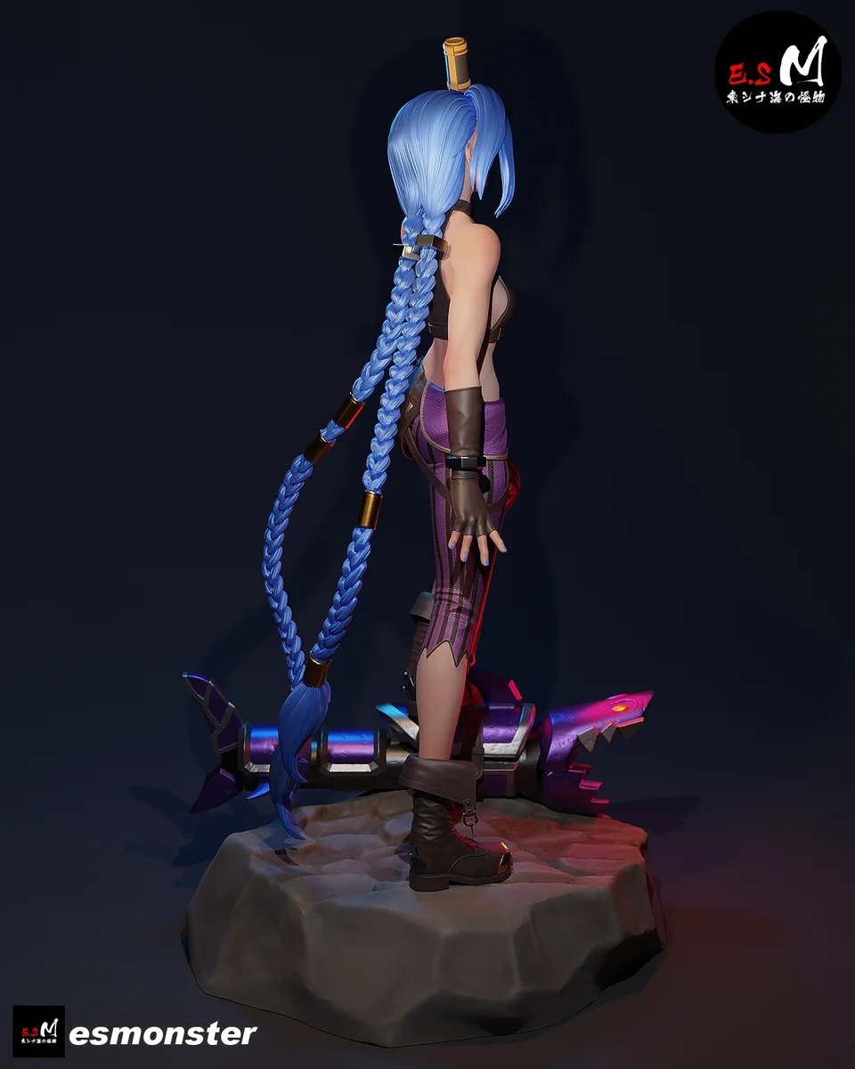 Jinx | Fan Art | 3D Printed Resin Model Garage Kit | *Un-Painted* | ES Monster 4
