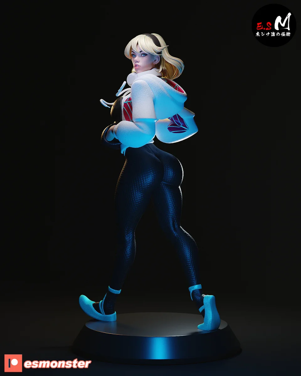 White Spider Gwen | Fan Art | 3D Printed Resin Model Garage Kit | *Un-Painted* | ES Monster 4