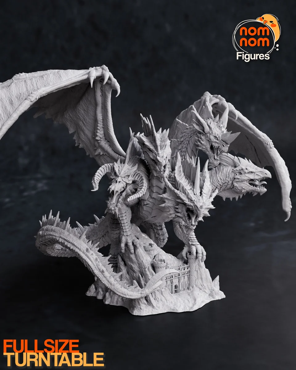 Tiamat | Fan Art | 3D Printed Resin Model Garage Kit | *Un-Painted* | Nomnom 9