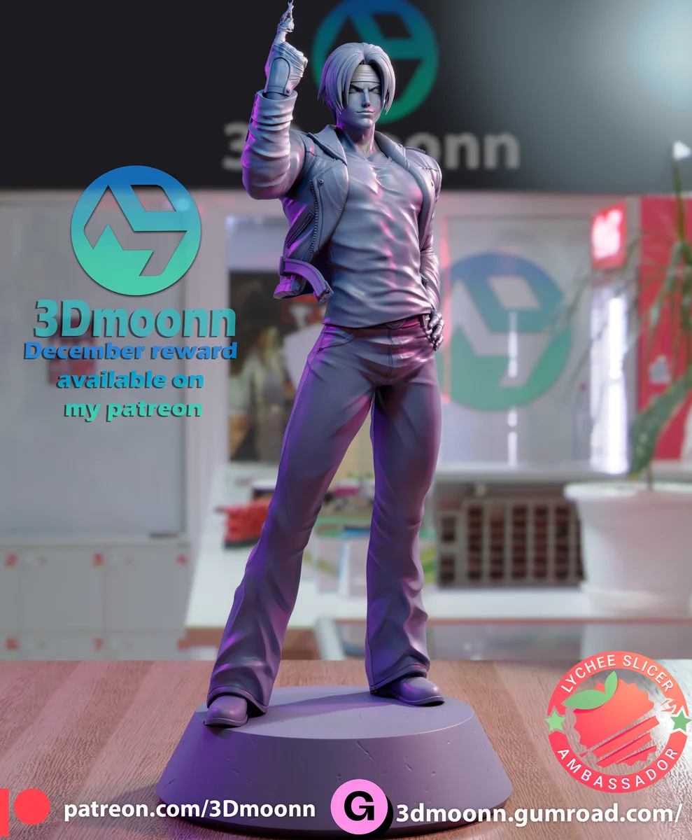 Kyo Kusanagi | Fan Art | 3D Printed Resin Model Garage Kit | *Un-Painted* | 3DMoonn 5