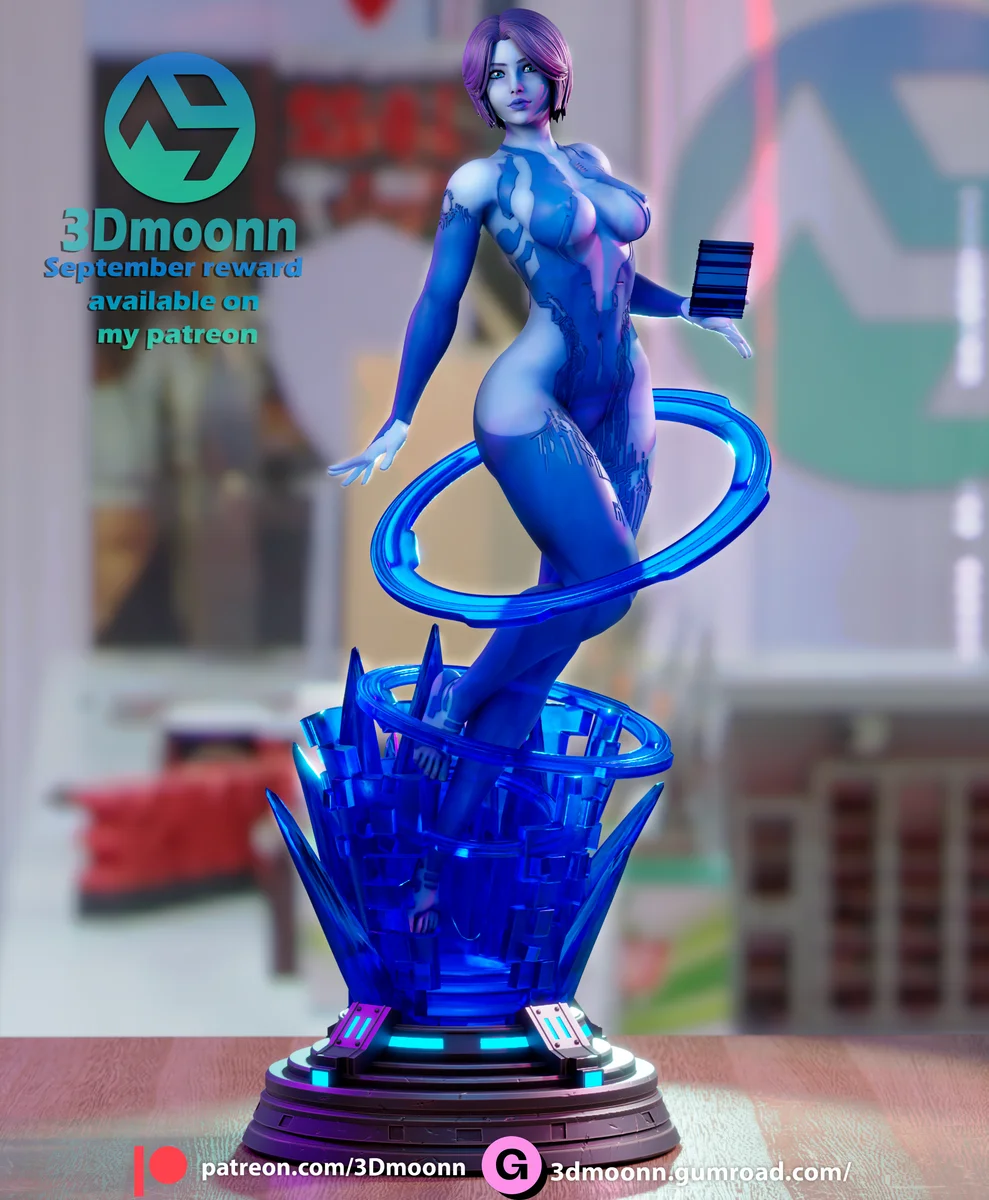Cortana | Fan Art | 3D Printed Resin Model Garage Kit | *Un-Painted* | 3DMoonn 3