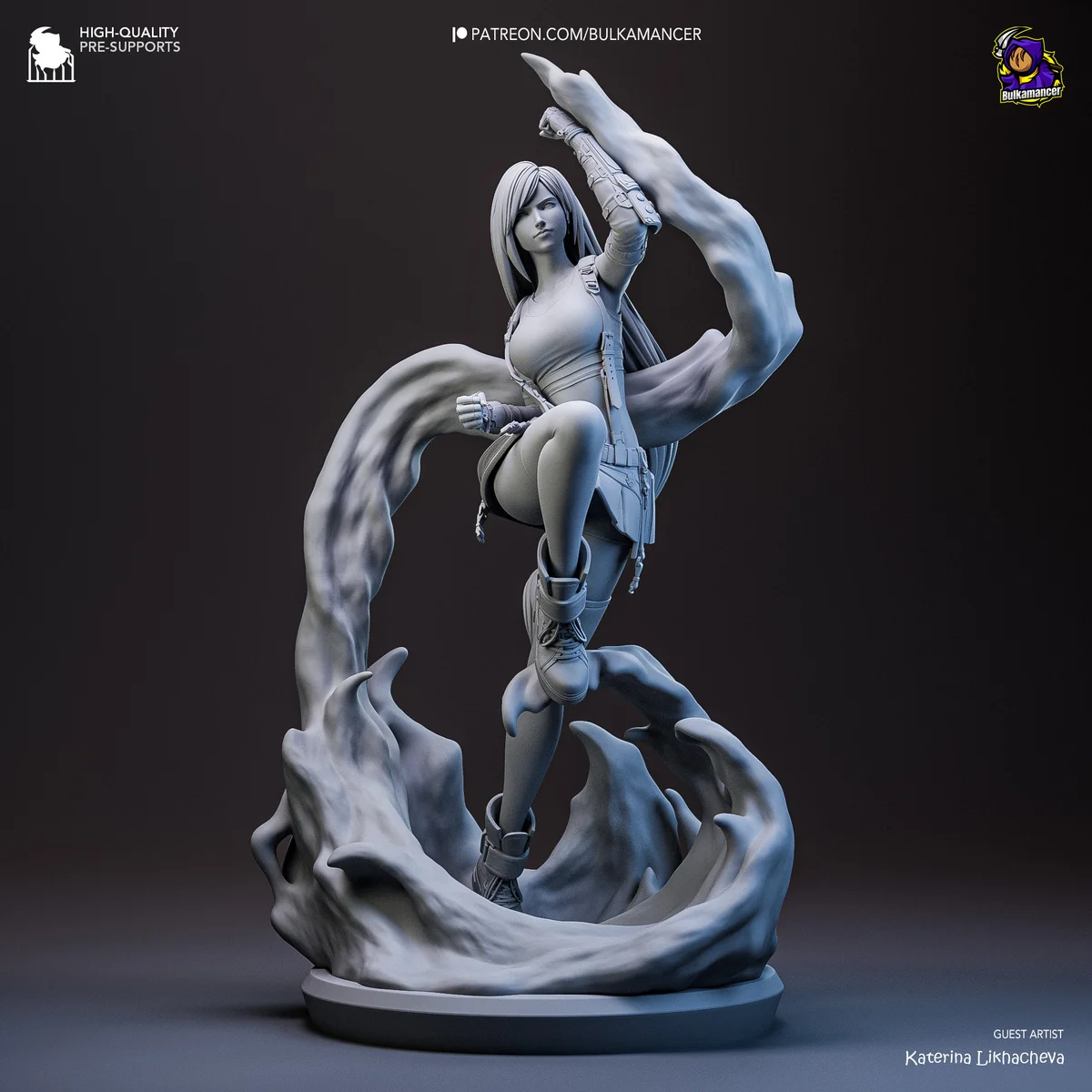 Tifa Lockhart | Fan Art | 3D Printed Resin Model Garage Kit | *Un-Painted* | Bulkamancer 6
