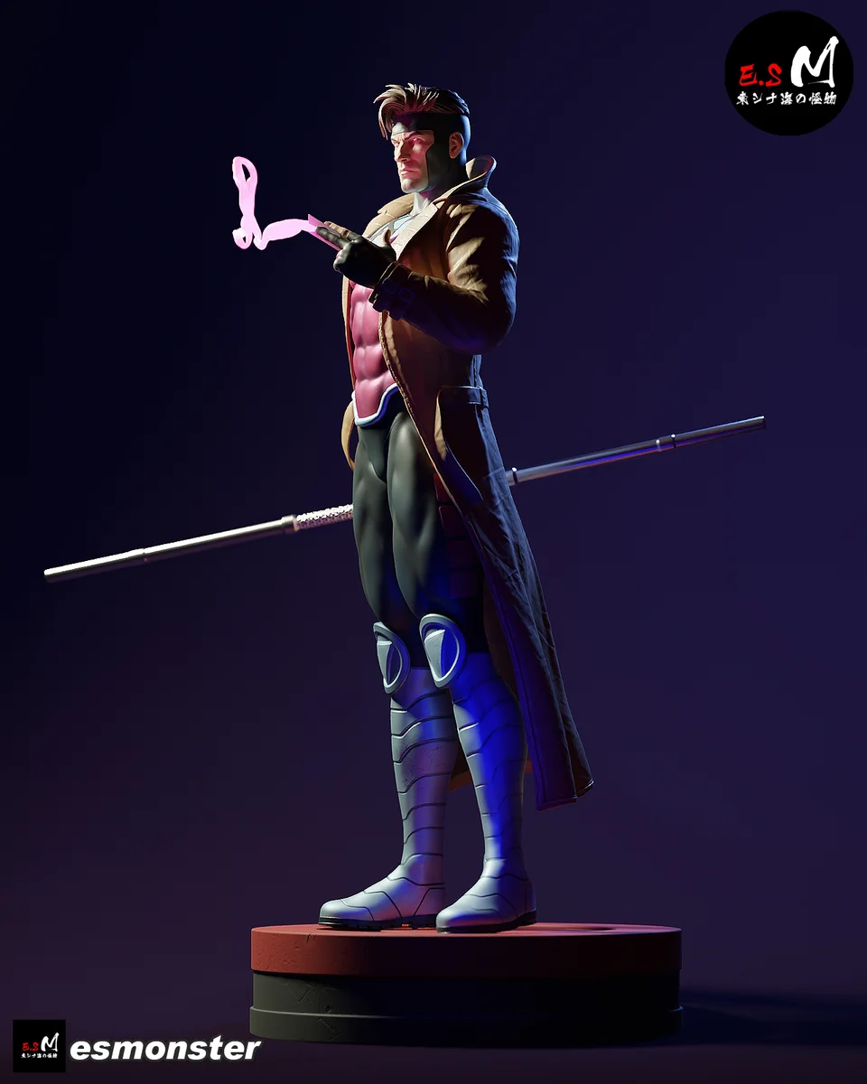 Gambit | Fan Art | 3D Printed Resin Model Garage Kit | *Un-Painted* | ES Monster 6
