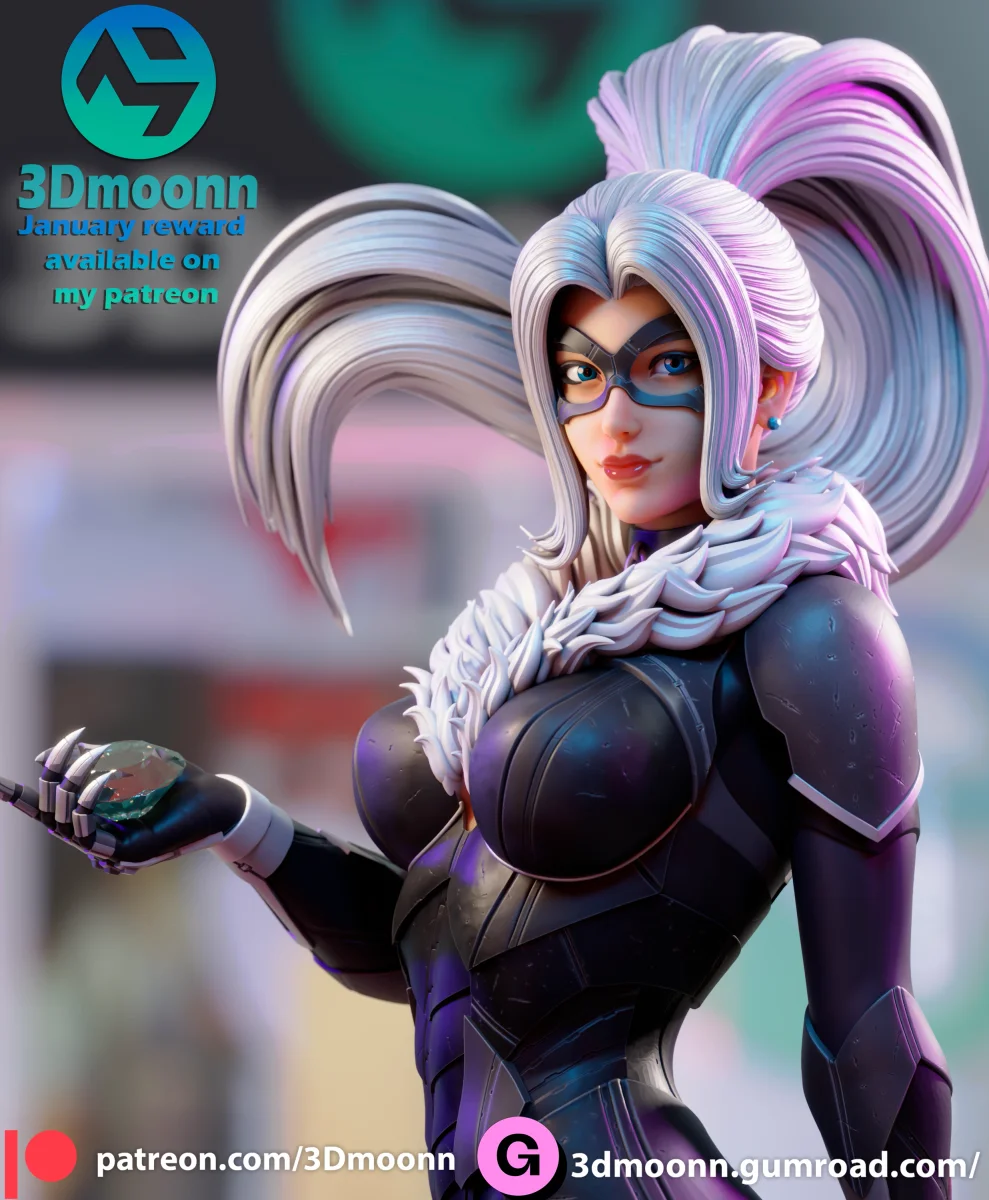 Black Kitty | Fan Art | 3D Printed Resin Model Garage Kit | *Un-Painted* | 3DMoonn