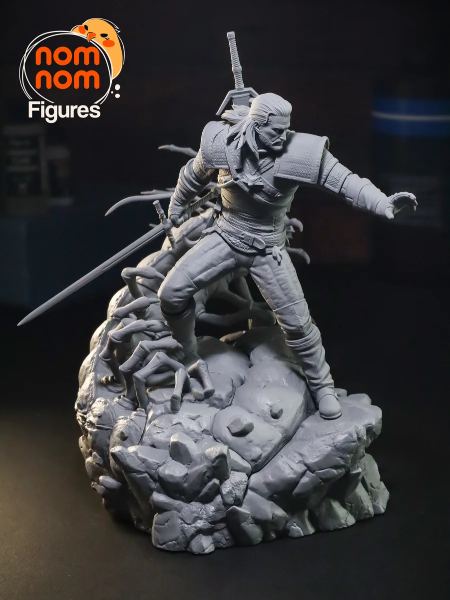 Geralt | Fan Art | 3D Printed Resin Model Garage Kit | *Un-Painted* | Nomnom 12