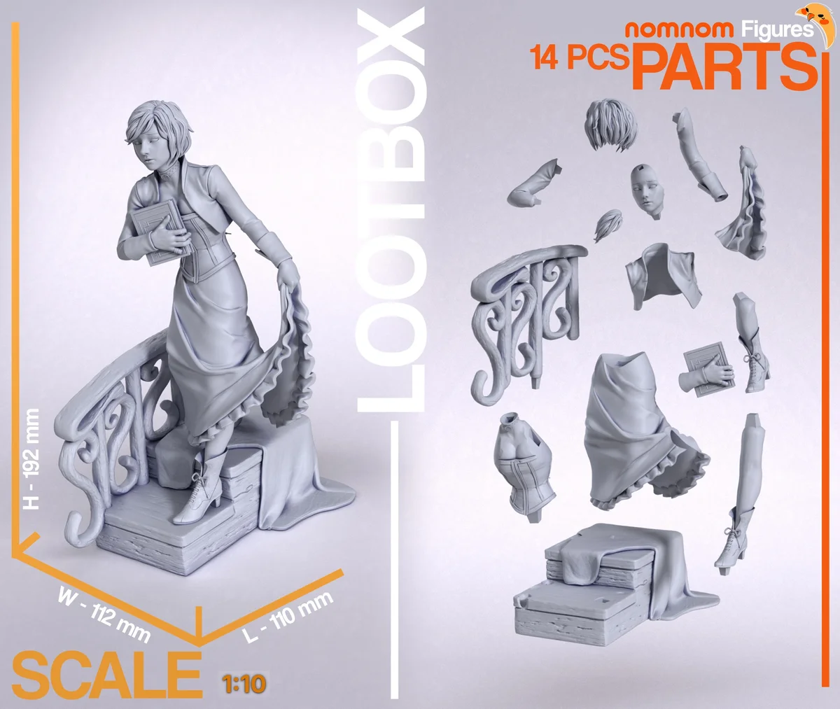 Elizabeth | Fan Art | 3D Printed Resin Model Garage Kit | *Un-Painted* | Nomnom 3