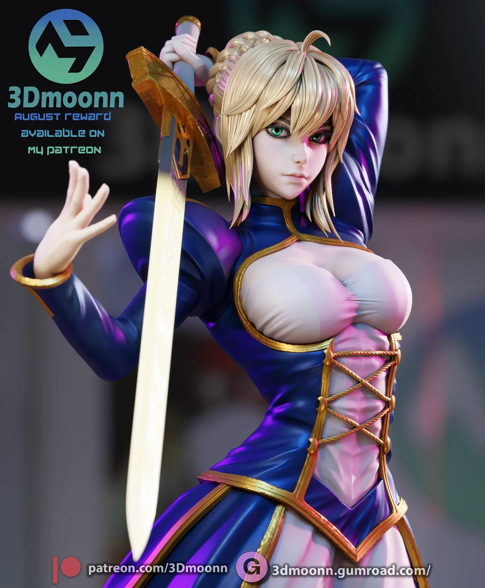 Saber | Fan Art | 3D Printed Resin Model Garage Kit | *Un-Painted* | 3DMoonn