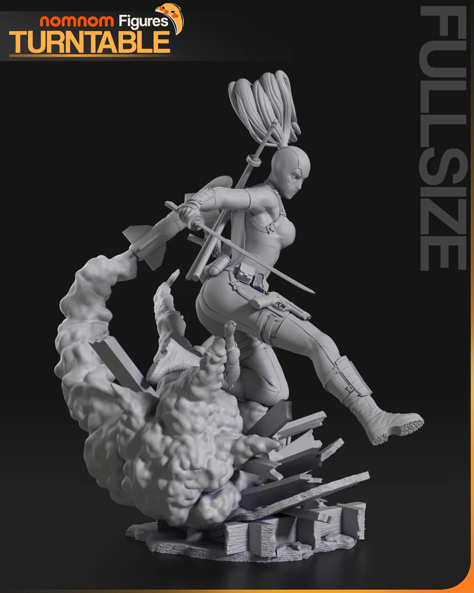 Lady Deadpool | Fan Art | 3D Printed Resin Model Garage Kit | *Un-Painted* | Nomnom 6