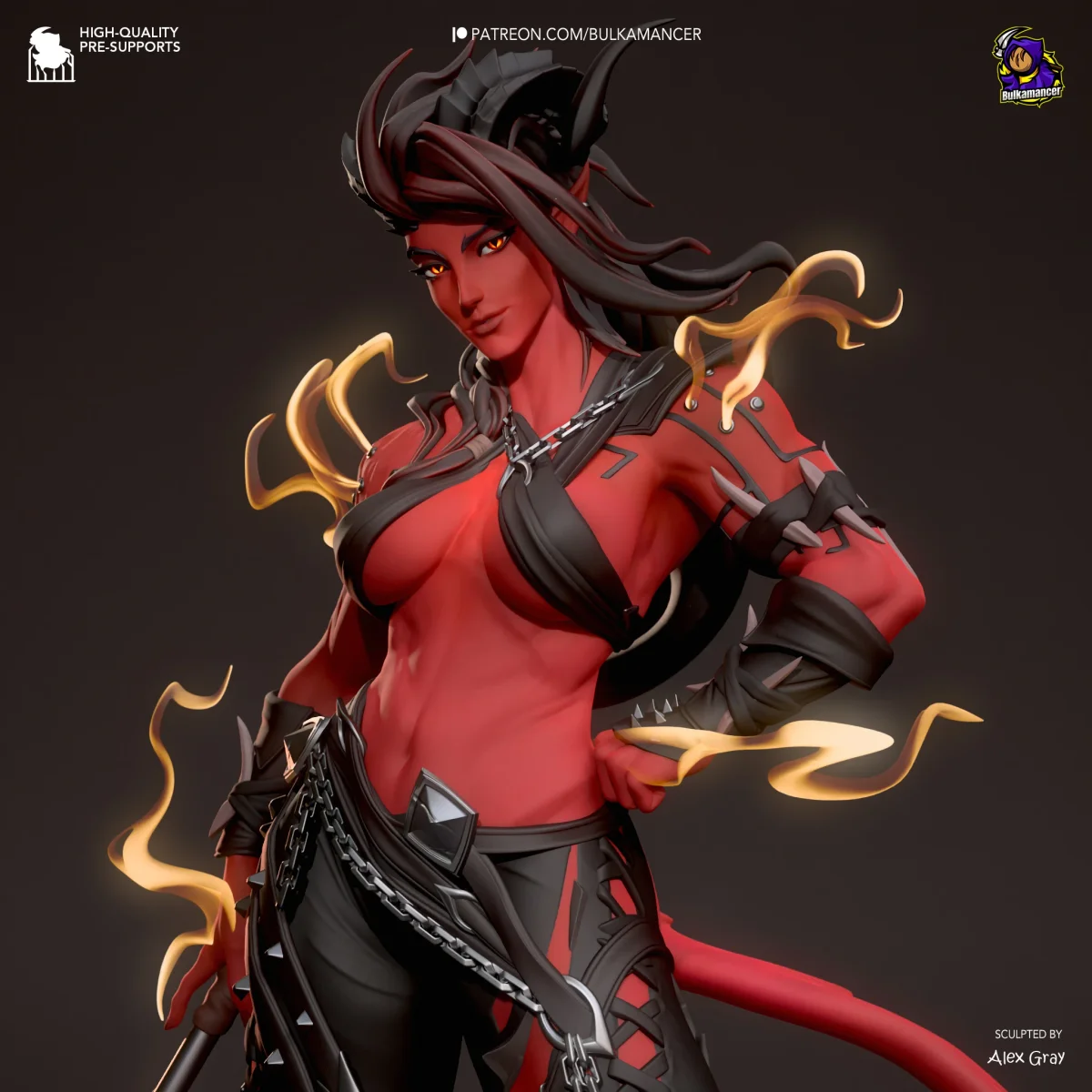 Karlach - Stylized | Fan Art | 3D Printed Resin Model Garage Kit | *Un-Painted* | Bulkamancer 3