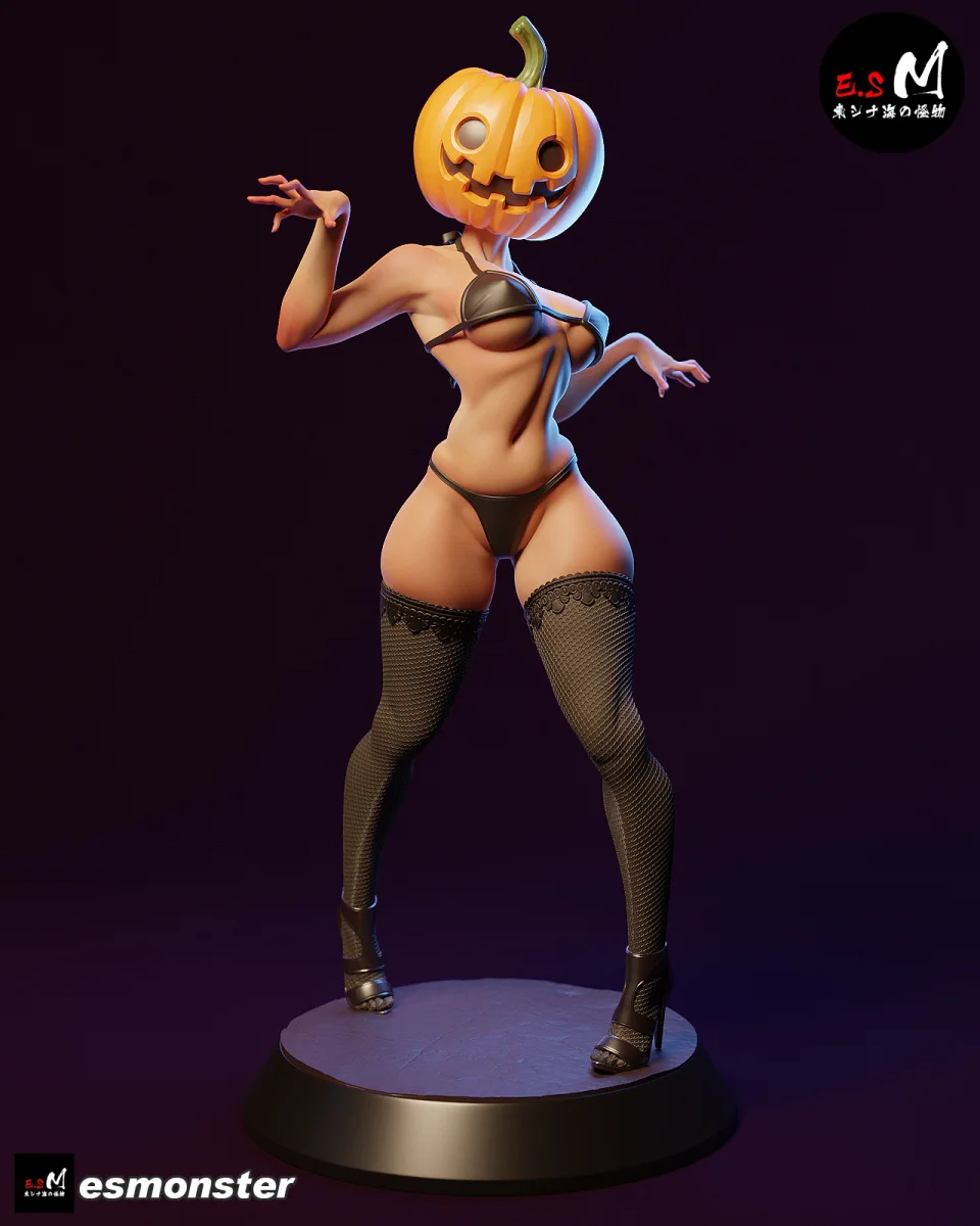 Lady Pumpkin | Fan Art | 3D Printed Resin Model Garage Kit | *Un-Painted* | ES Monster 6