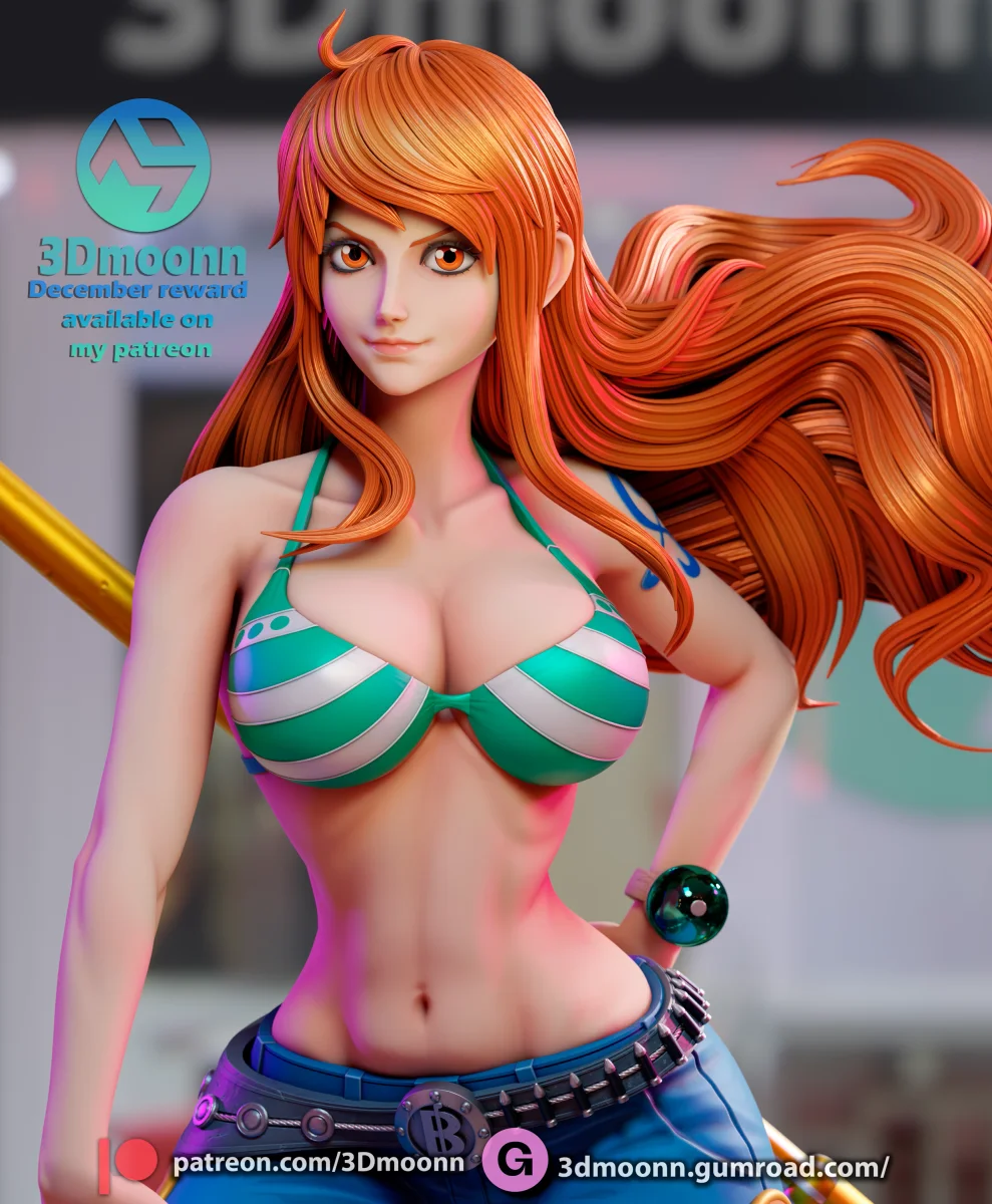 Nami | Fan Art | 3D Printed Resin Model Garage Kit | *Un-Painted* | 3DMoonn