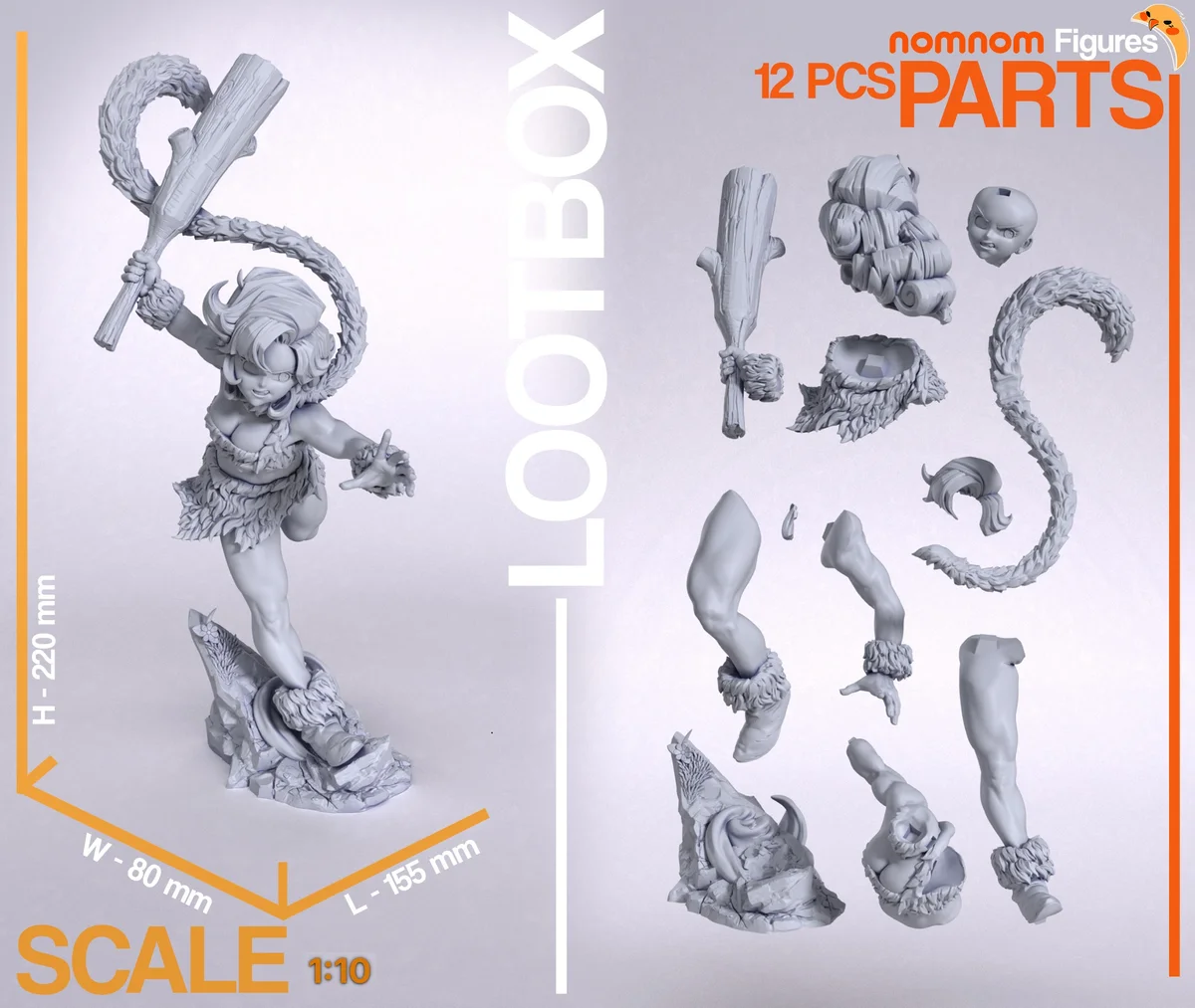 Ayla | Fan Art | 3D Printed Resin Model Garage Kit | *Un-Painted* | Nomnom 3