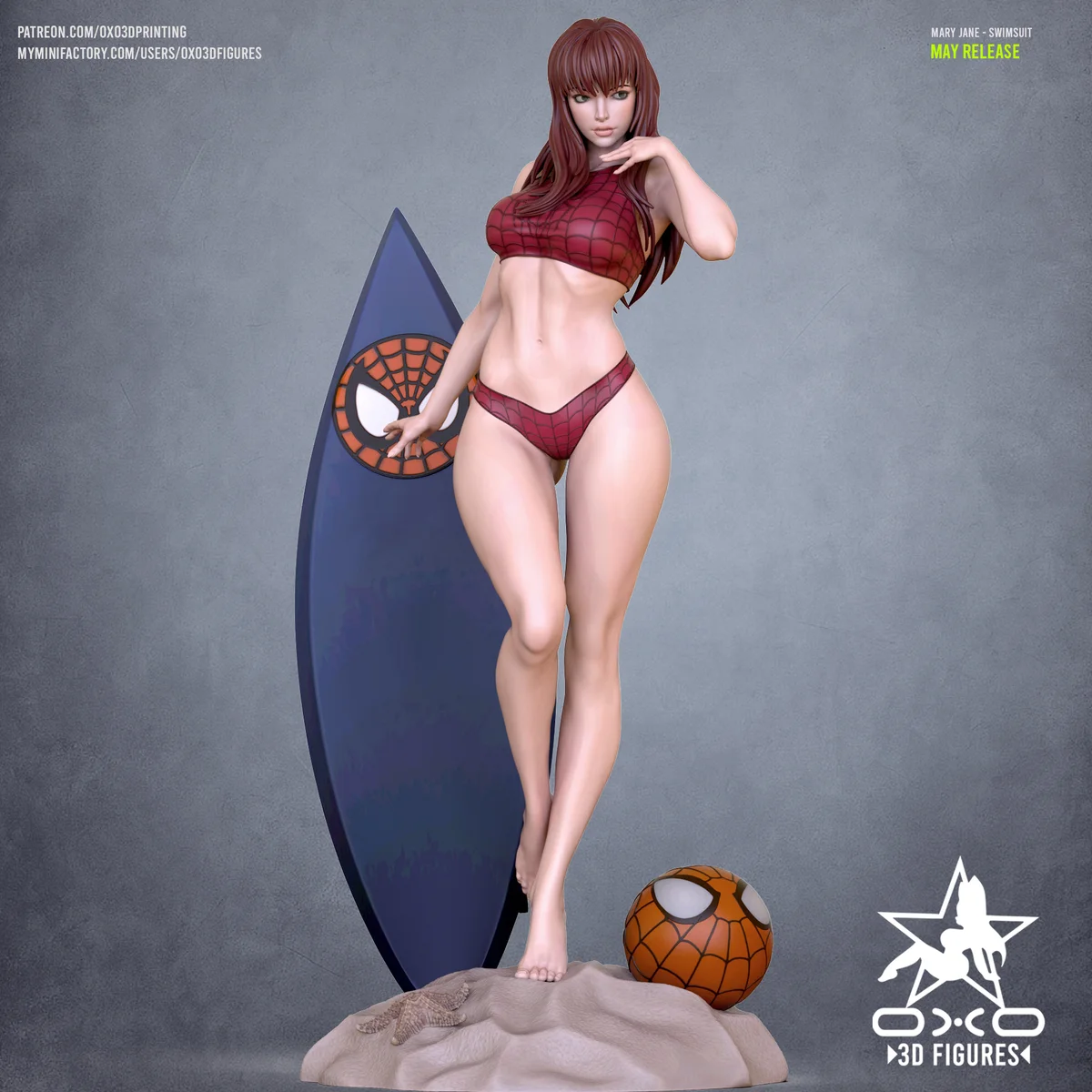Mary Jane Swimsuit | Fan Art | 3D Printed Resin Model Garage Kit | *Un-Painted* | OXO3D 3