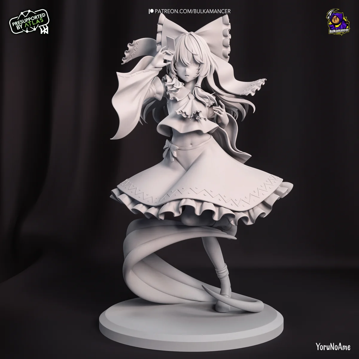 Reimu Hakurei | Fan Art | 3D Printed Resin Model Garage Kit | *Un-Painted* | Bulkamancer 8