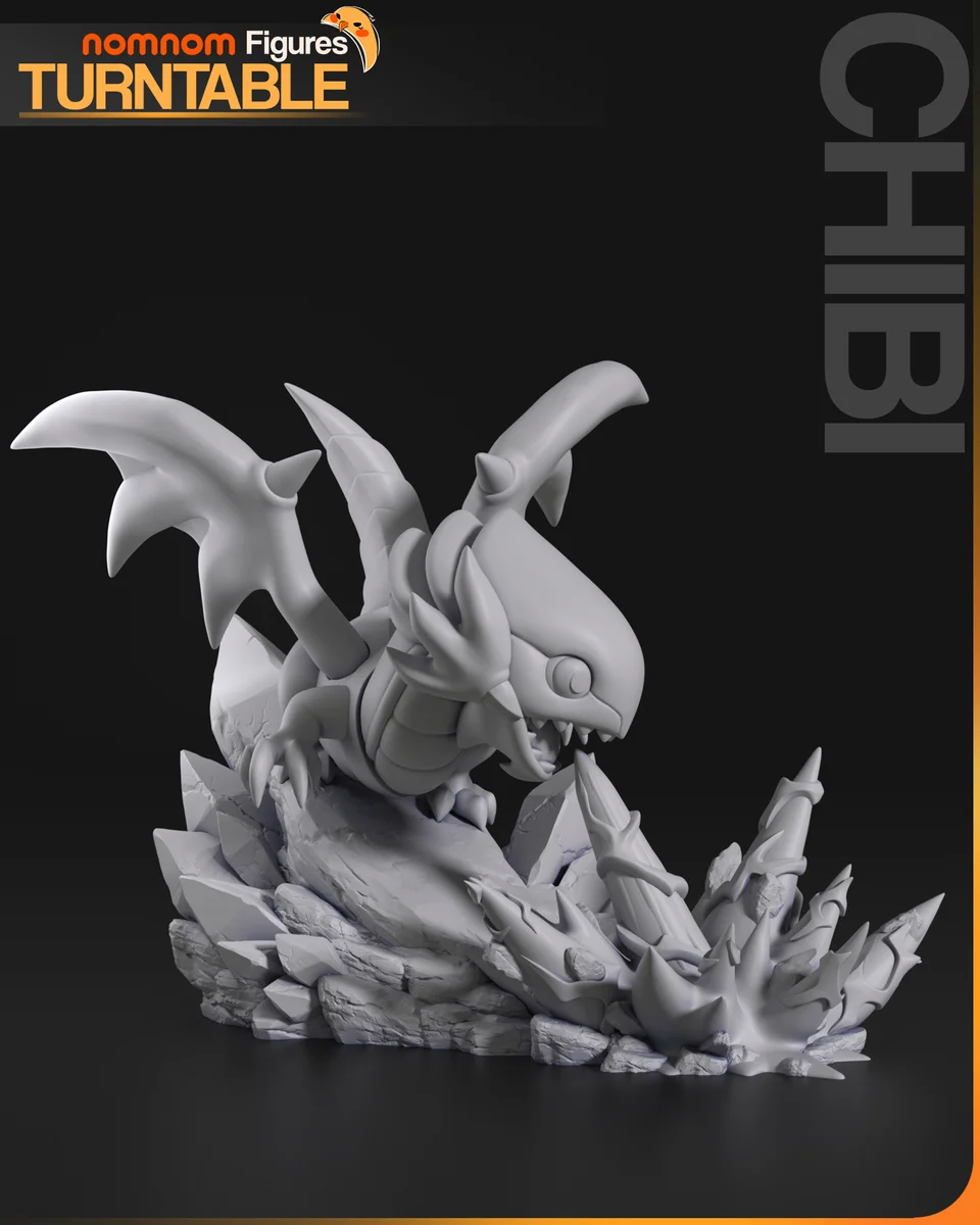 Chibi Blue Eyes White Dragon | Fan Art | 3D Printed Resin Model Garage Kit | *Un-Painted* | Nomnom 9