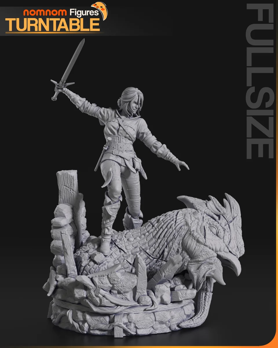 Ciri | Fan Art | 3D Printed Resin Model Garage Kit | *Un-Painted* | Nomnom 5