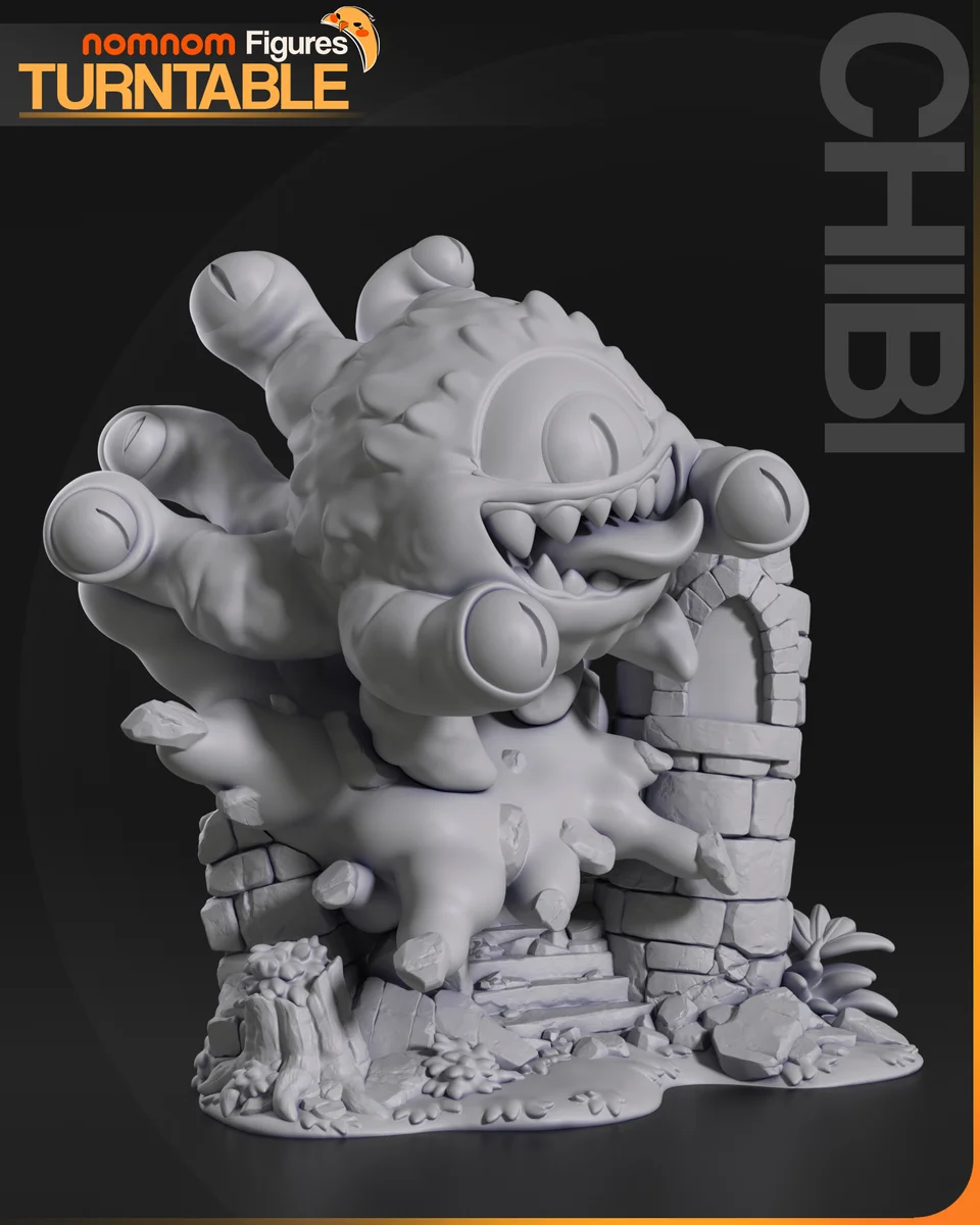 Chibi Beholder | Fan Art | 3D Printed Resin Model Garage Kit | *Un-Painted* | Nomnom 4
