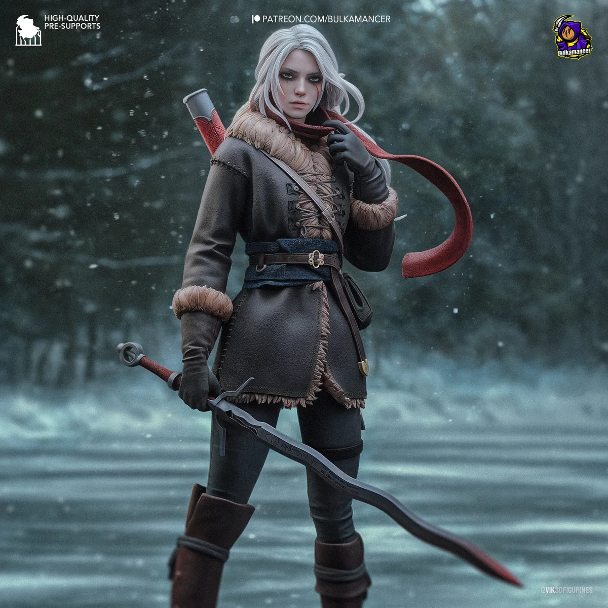 Ciri | Fan Art | 3D Printed Resin Model Garage Kit | *Un-Painted* | Bulkamancer