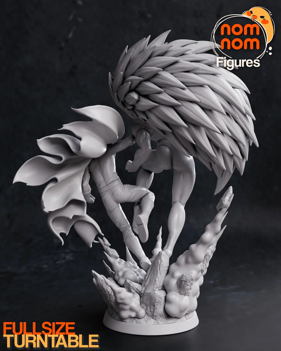 Saitama vs Boros | Fan Art | 3D Printed Resin Model Garage Kit | *Un-Painted* | Nomnom 5