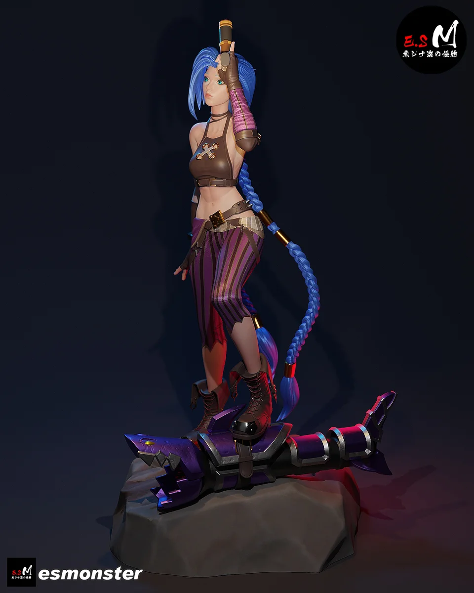 Jinx | Fan Art | 3D Printed Resin Model Garage Kit | *Un-Painted* | ES Monster 7