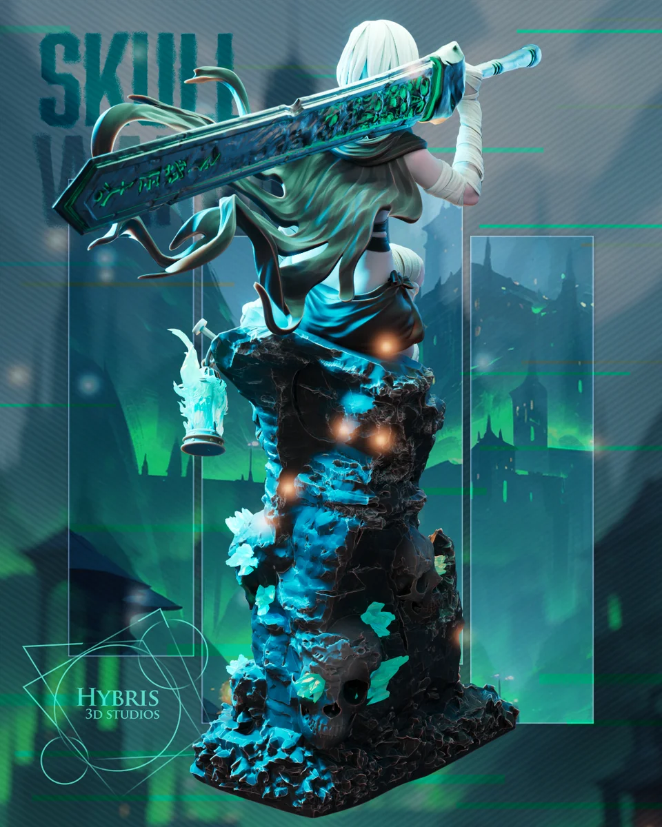 Skull Warrior | Fan Art | 3D Printed Resin Model Garage Kit | *Un-Painted* | Hybris Studios 4