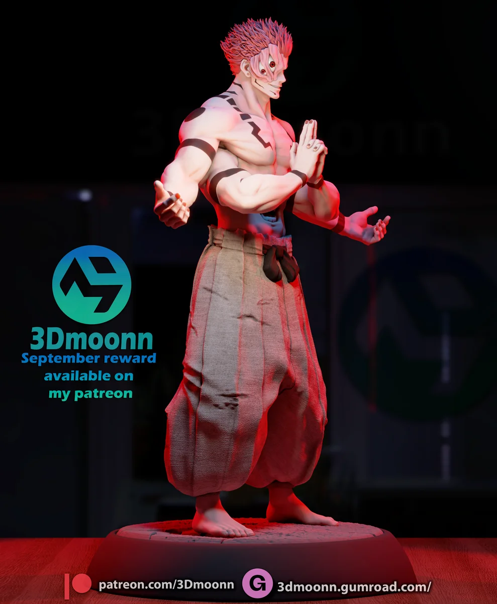Sukuna | Fan Art | 3D Printed Resin Model Garage Kit | *Un-Painted* | 3DMoonn 6