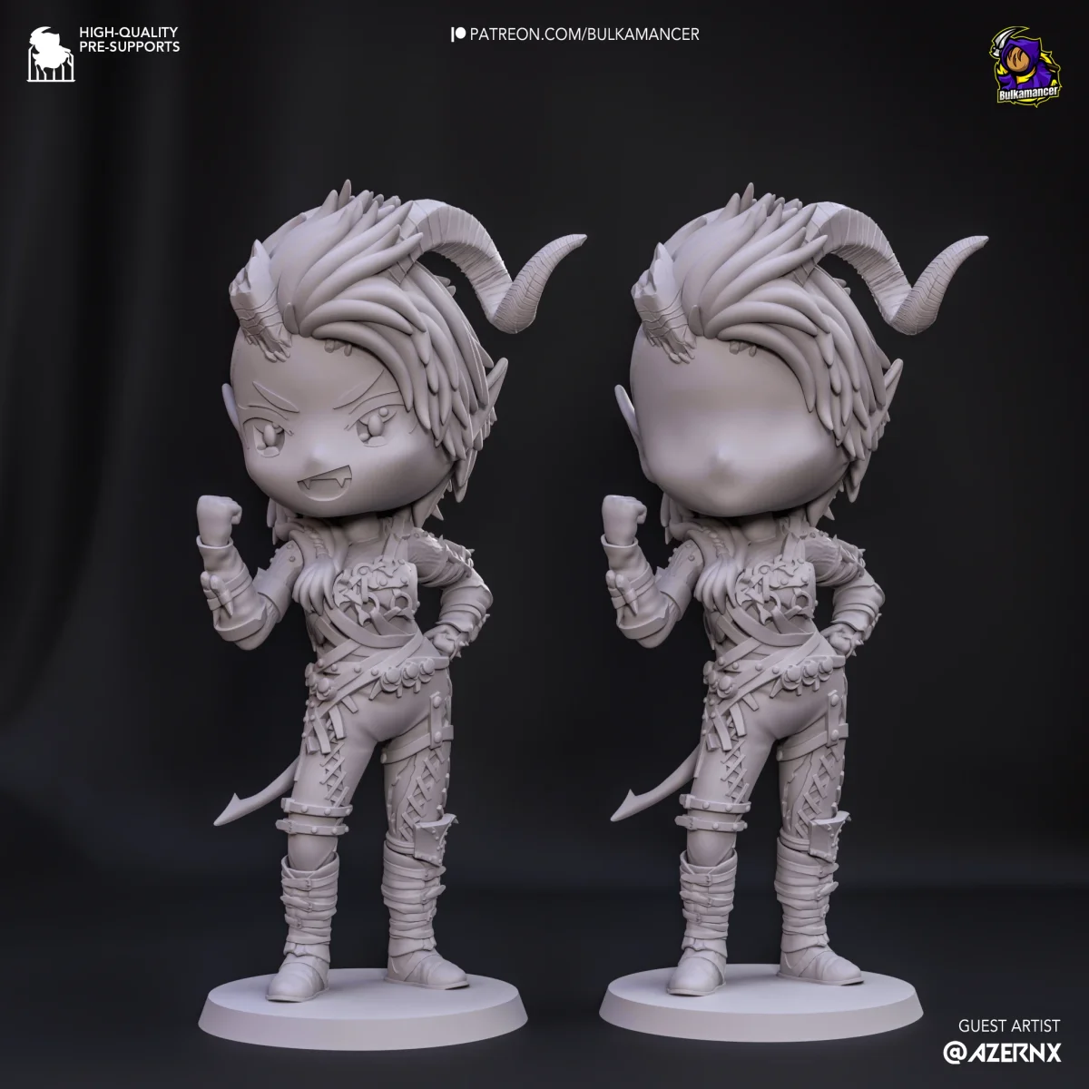 Chibi Karlach | Fan Art | 3D Printed Resin Model Garage Kit | *Un-Painted* | Bulkamancer 5