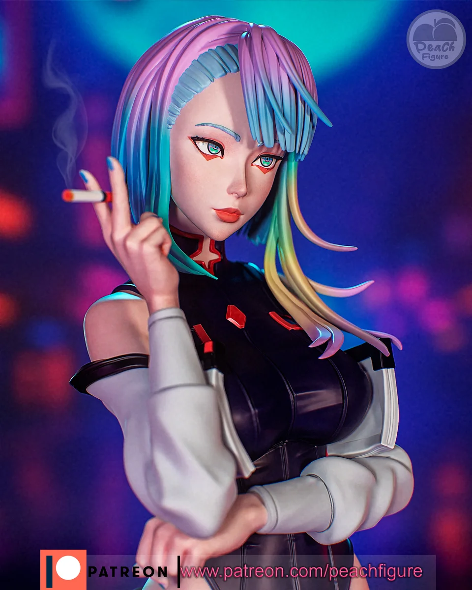 Lucy Cyberpunk | Fan Art | 3D Printed Resin Model Garage Kit | *Un-Painted* | Peach Figure 8