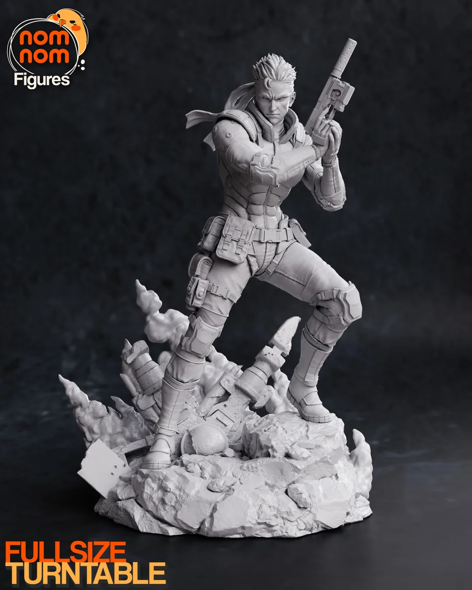 Solid Snake | Fan Art | 3D Printed Resin Model Garage Kit | *Un-Painted* | Nomnom 7