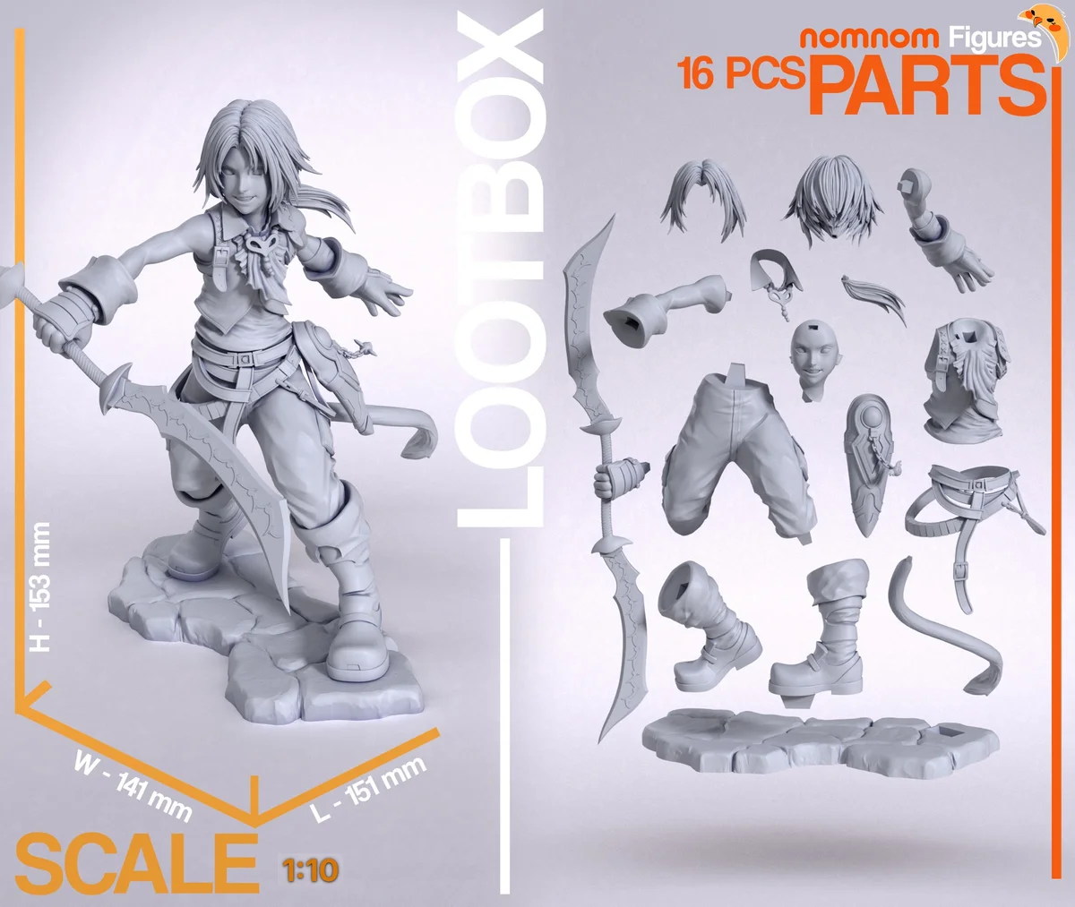 Zidane Tribal | Fan Art | 3D Printed Resin Model Garage Kit | *Un-Painted* | Nomnom 3