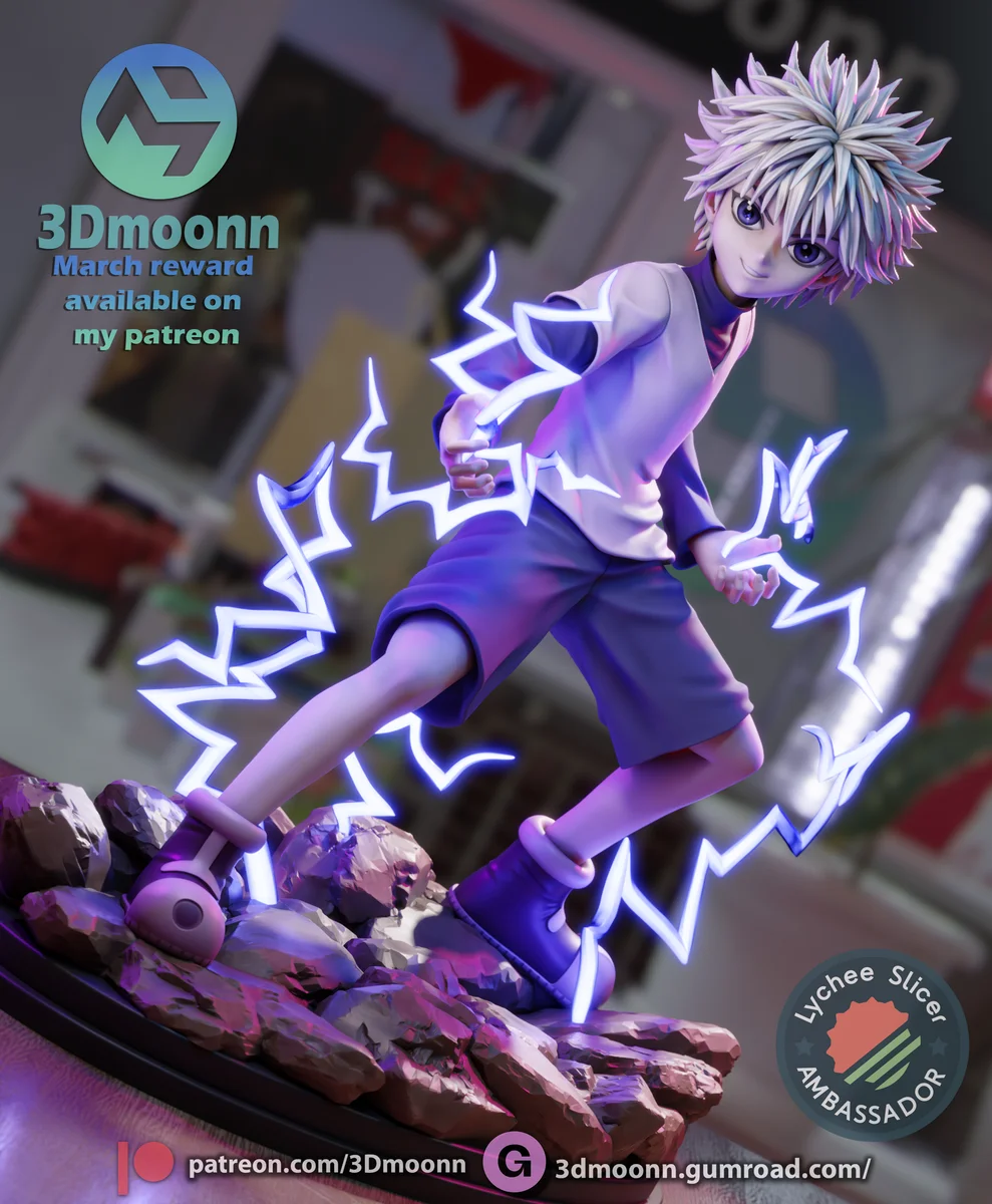 Killua | Fan Art | 3D Printed Resin Model Garage Kit | *Un-Painted* | 3DMoonn 6