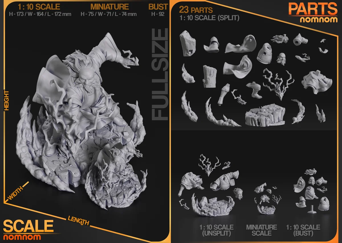 Uncle Iroh | Fan Art | 3D Printed Resin Model Garage Kit | *Un-Painted* | Nomnom 4