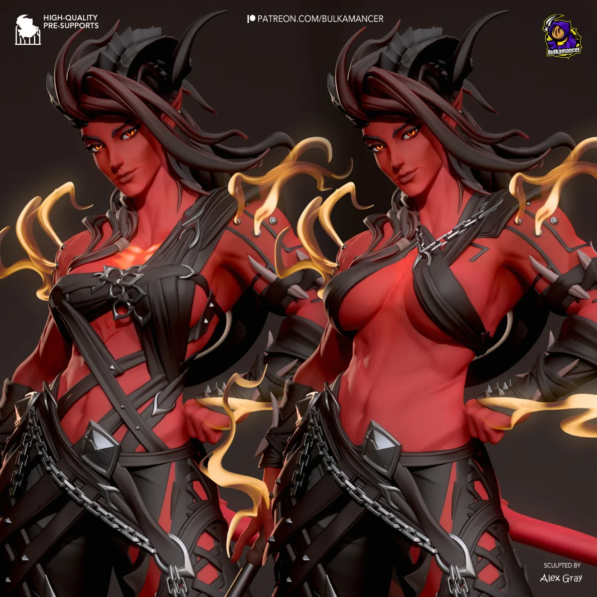 Karlach - Stylized | Fan Art | 3D Printed Resin Model Garage Kit | *Un-Painted* | Bulkamancer