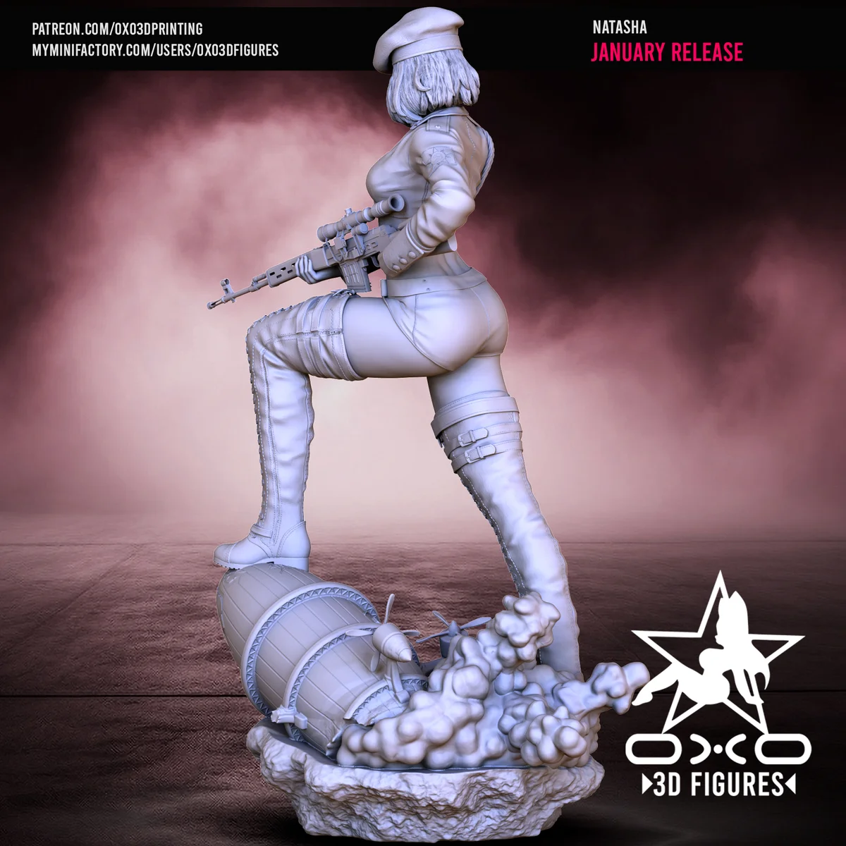 Natasha | Fan Art | 3D Printed Resin Model Garage Kit | *Un-Painted* | OXO3D 5